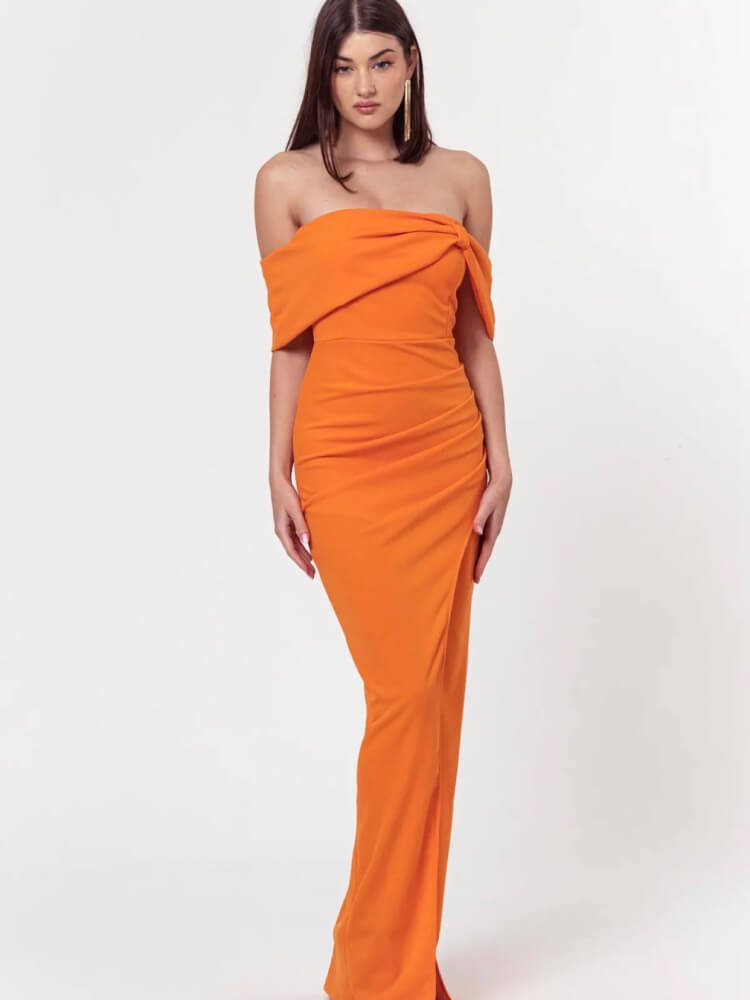 Vestido Naranja Elástico