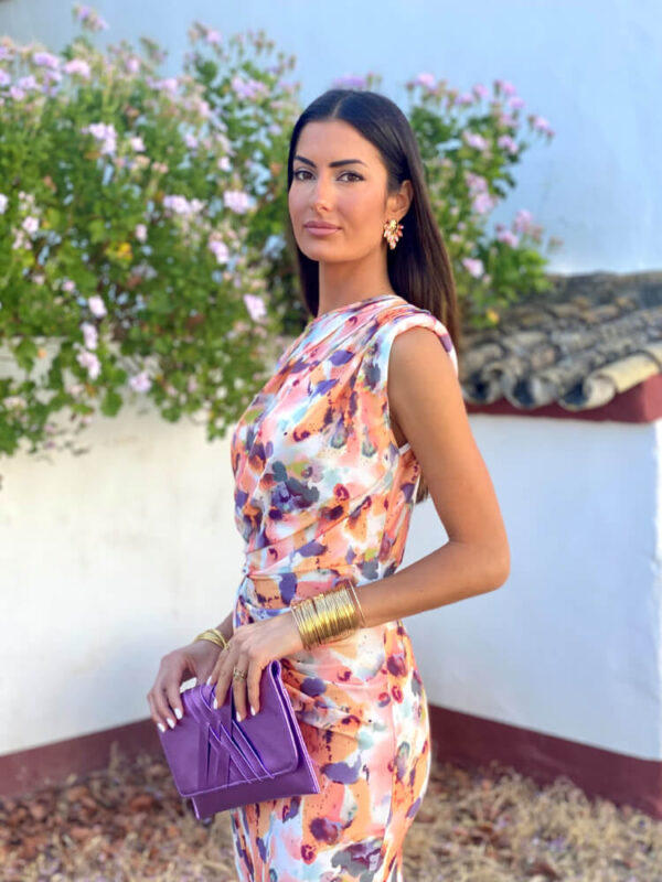 Vestido elegante de mujer elástico estampado