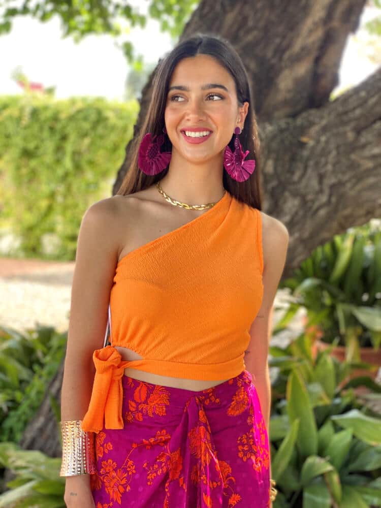 Top naranja de mujer low cost