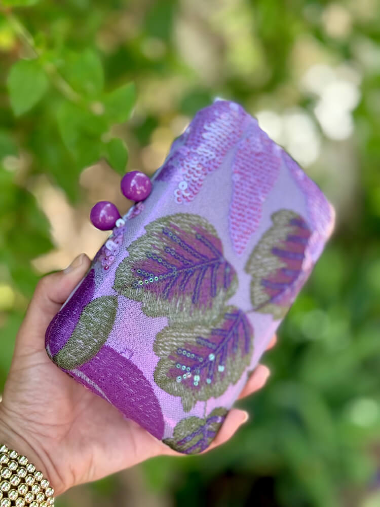 Bolso De Fiesta Bordado Con Flores