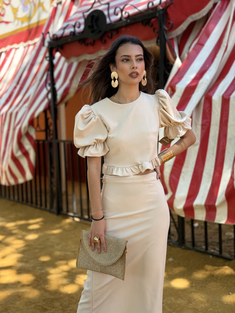 Conjunto Beige De Elástico