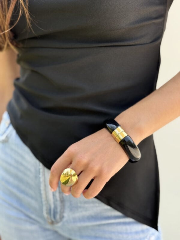 Pulsera Negra Fácil De Poner