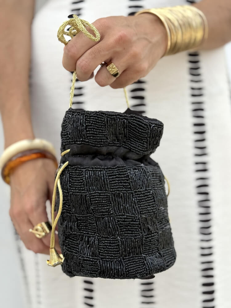 Bolso De Cuentas Negro