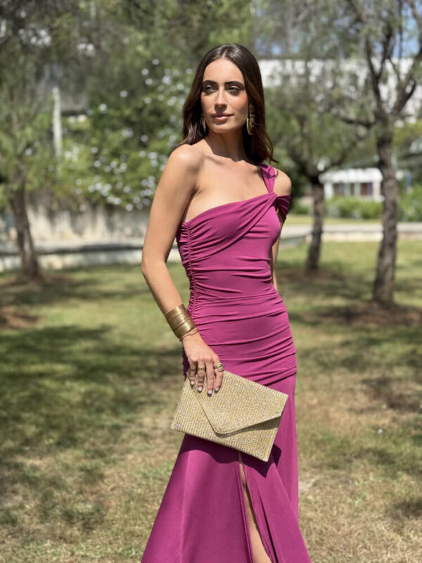 Vestido Buganvilla Con Corte Lateral Elegante