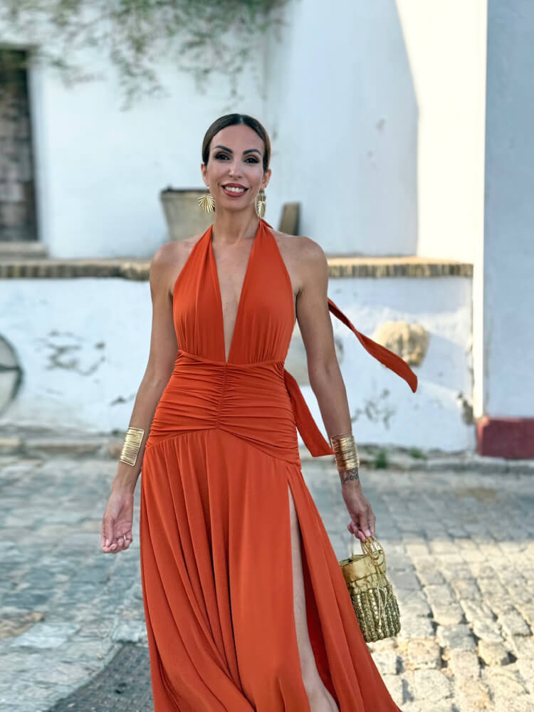 Vestido Largo Naranja