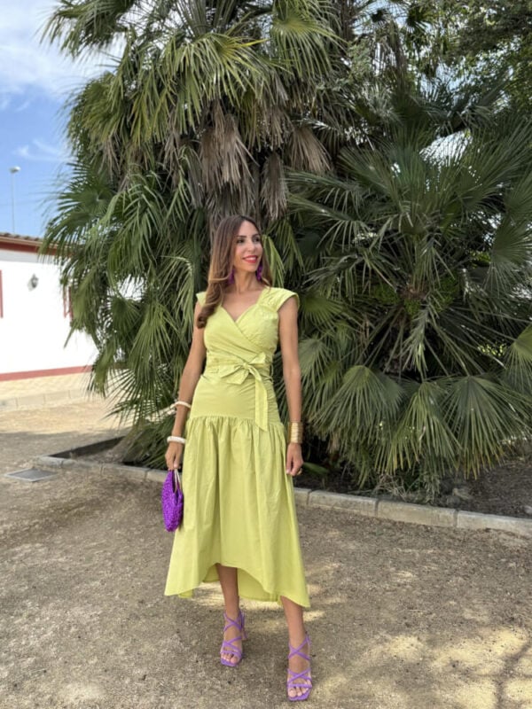 Falda Midi Lima Acampanada