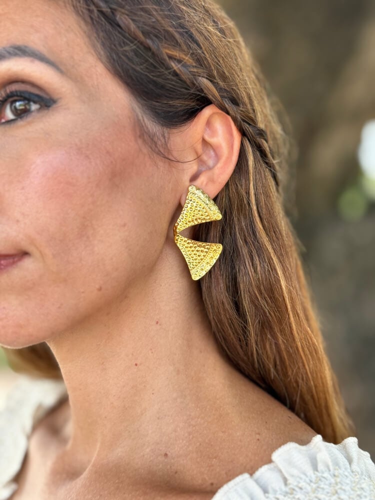 Pendientes Dorados De Acero