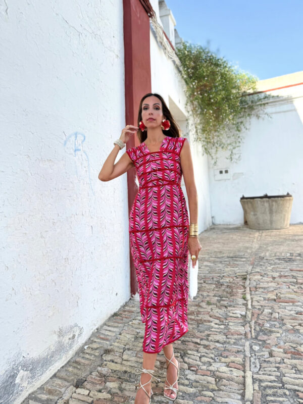 Vestido Blanco Con Detalle Elástico Atrás