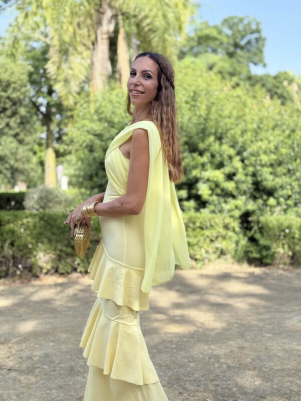 Vestido Blanco Largo Con Espalda Cruzada
