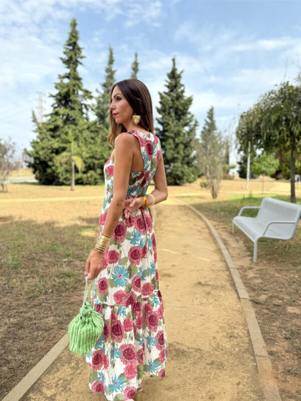 Vestido Beige Efecto Lino Diseño Ligero