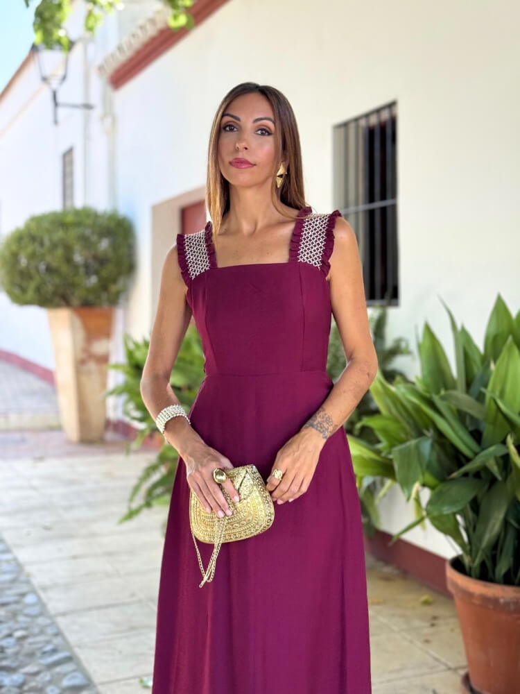 Vestido Lino Crudo Midi
