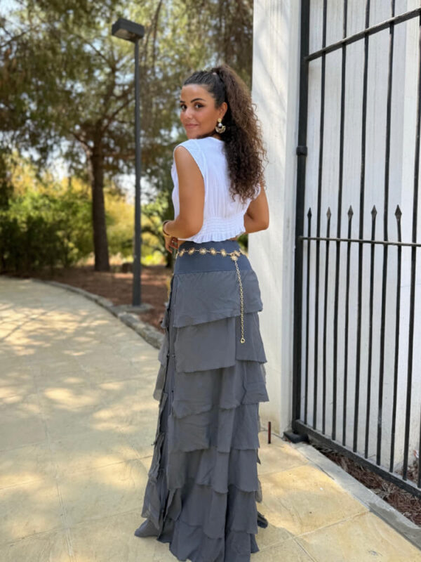 Falda Gris Vestido Palabra De Honor