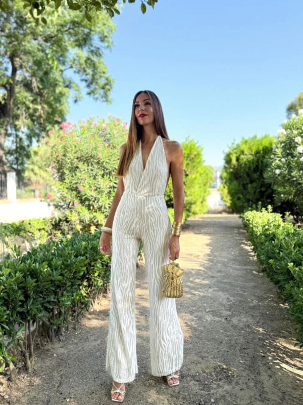 Mono Largo Beige Estampado Cebra Con Forro
