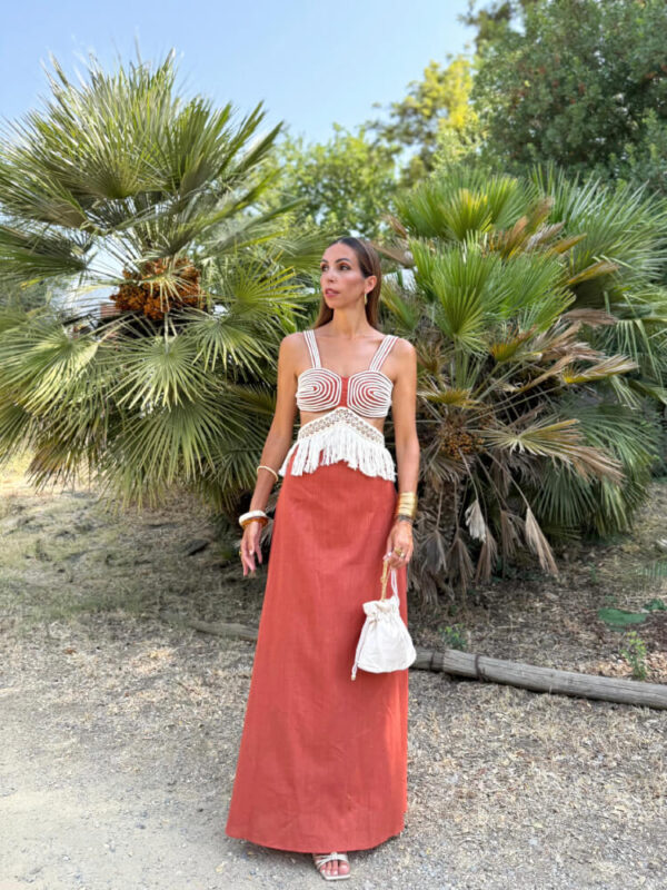 Vestido Algodón Ligero Con Detalles De Flecos