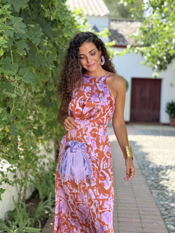 Vestido dos piezas flores lila - Imagen 4