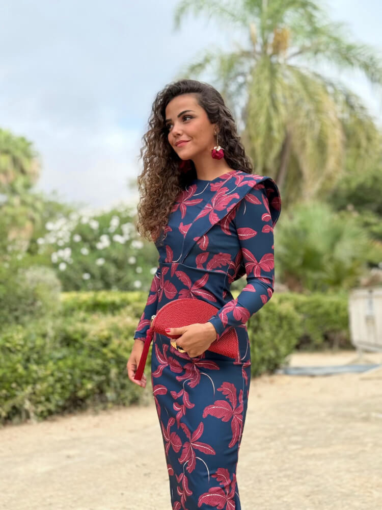 Vestido Azul Floral Buganvilla
