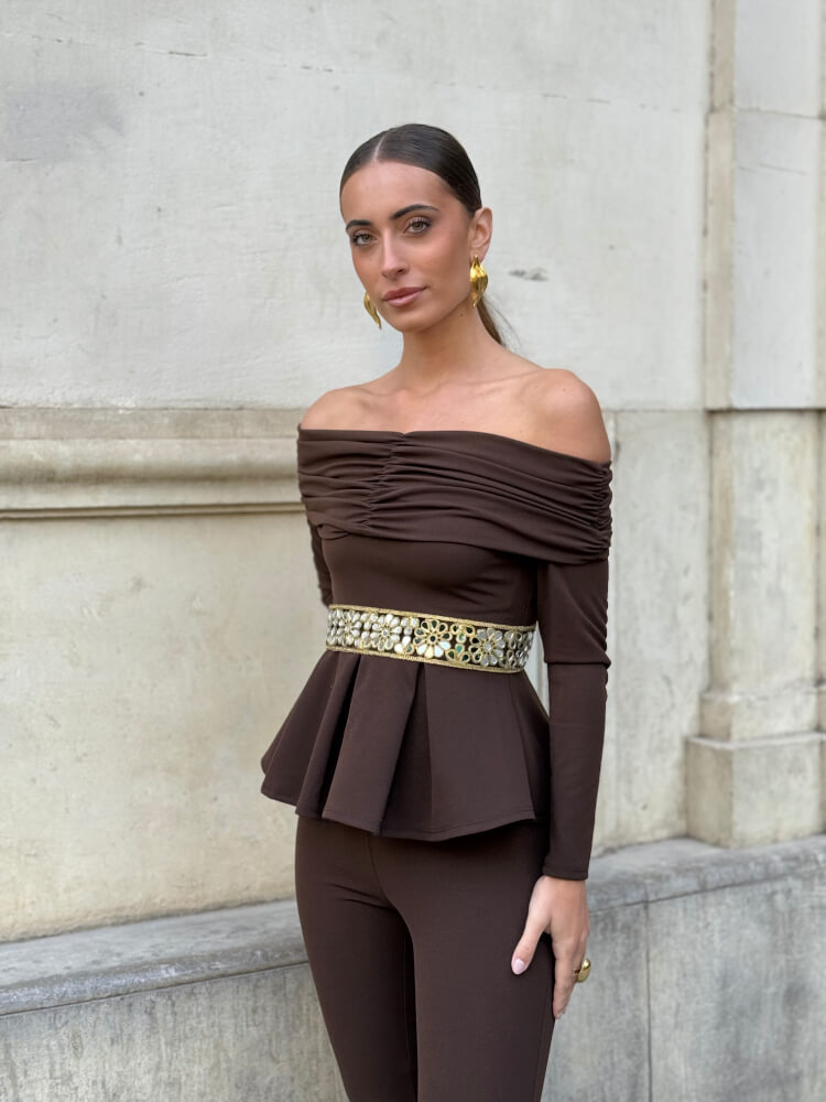 Cinturón Joya Dorado Plateado Rígido