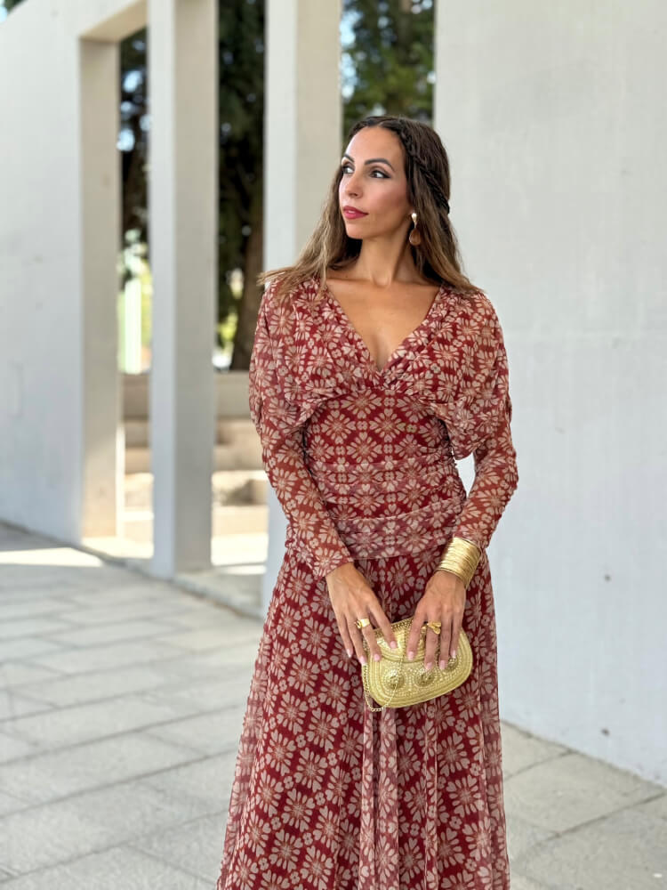 Vestido Rojo Tul Elástico Con Forro