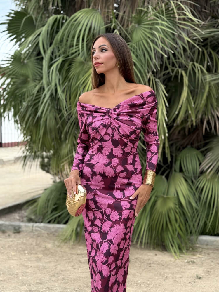 Vestido Buganvilla Estampado Largo