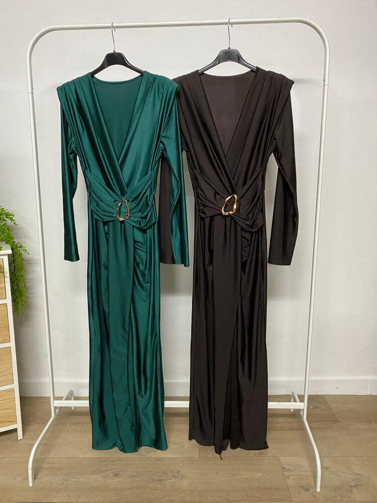 Vestido aro metálico manga larga - Imagen 8