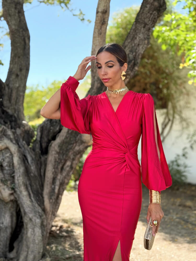 Vestido Rojo De Licra Fría