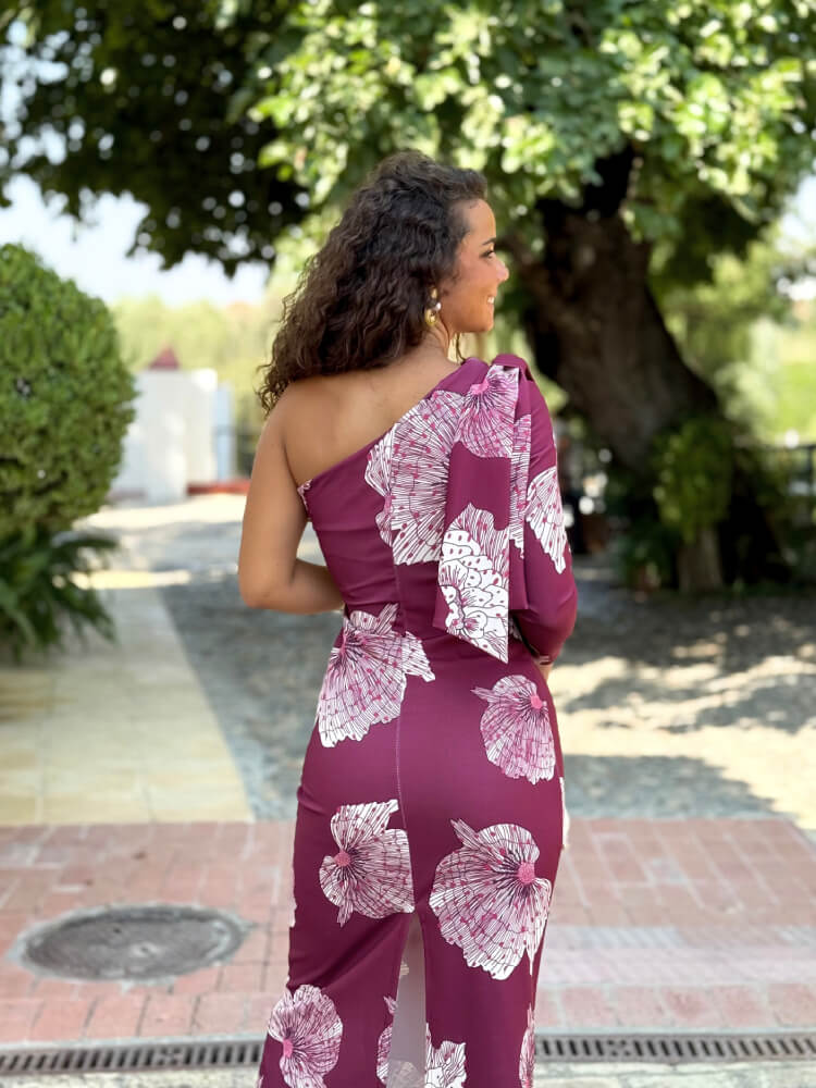 Vestido Buganvilla Con Lazo En Hombro