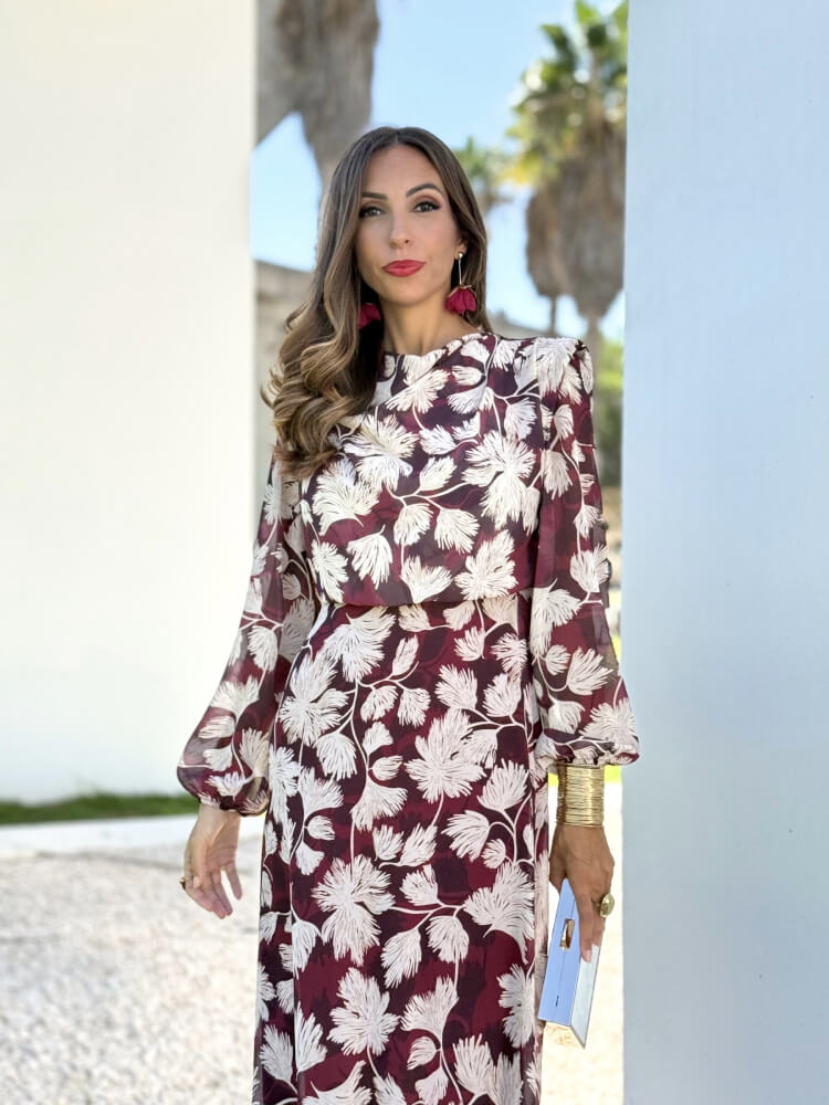 Vestido Gasa Estampado Floral