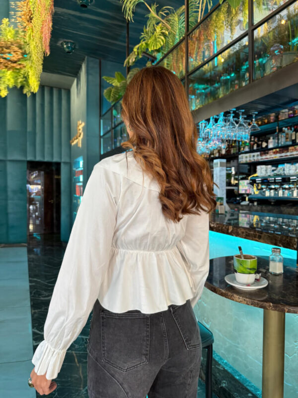 Blusa Volante blanco - Imagen 3
