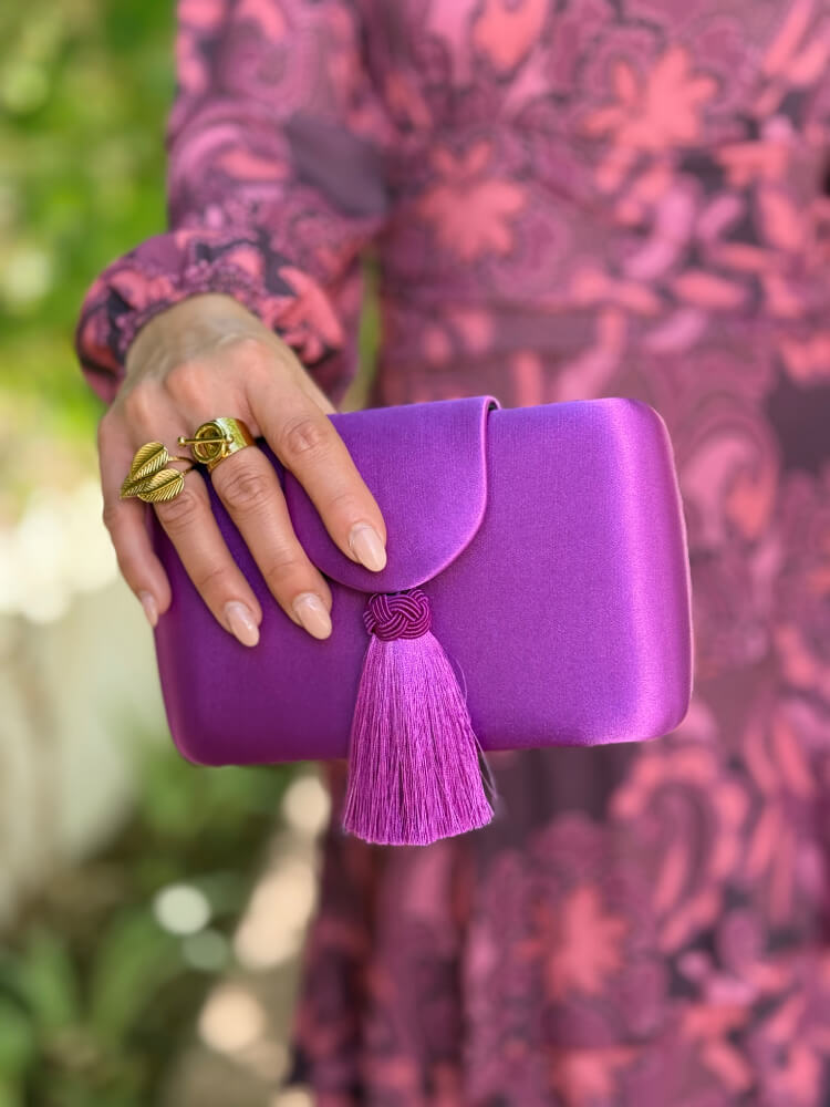 Bolso Morado Satinado