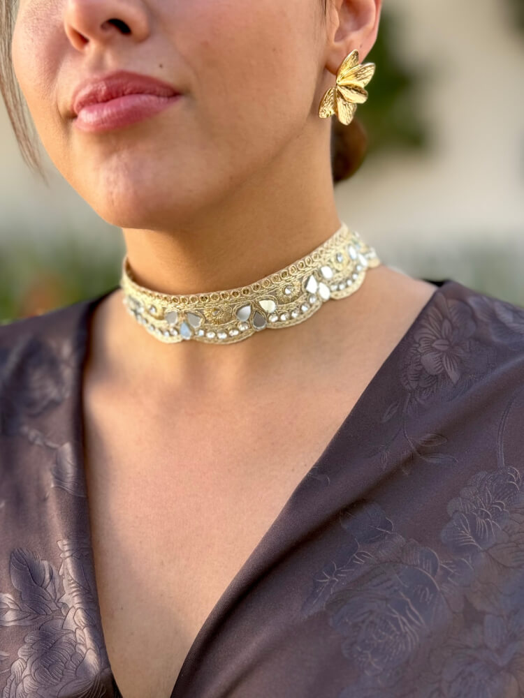 Choker Ajustable Con Espejitos