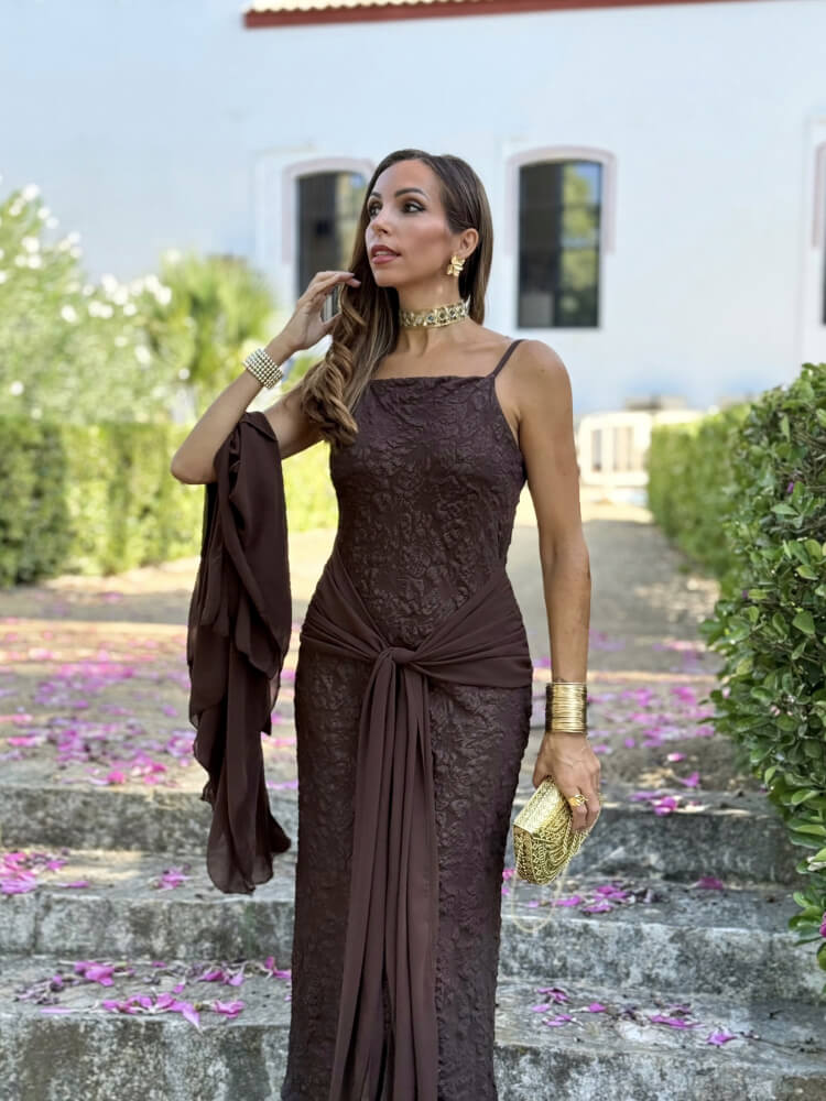 Conjunto dos piezas marrón