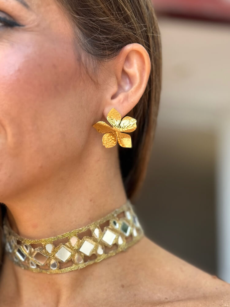 Pendientes Flor Dorado