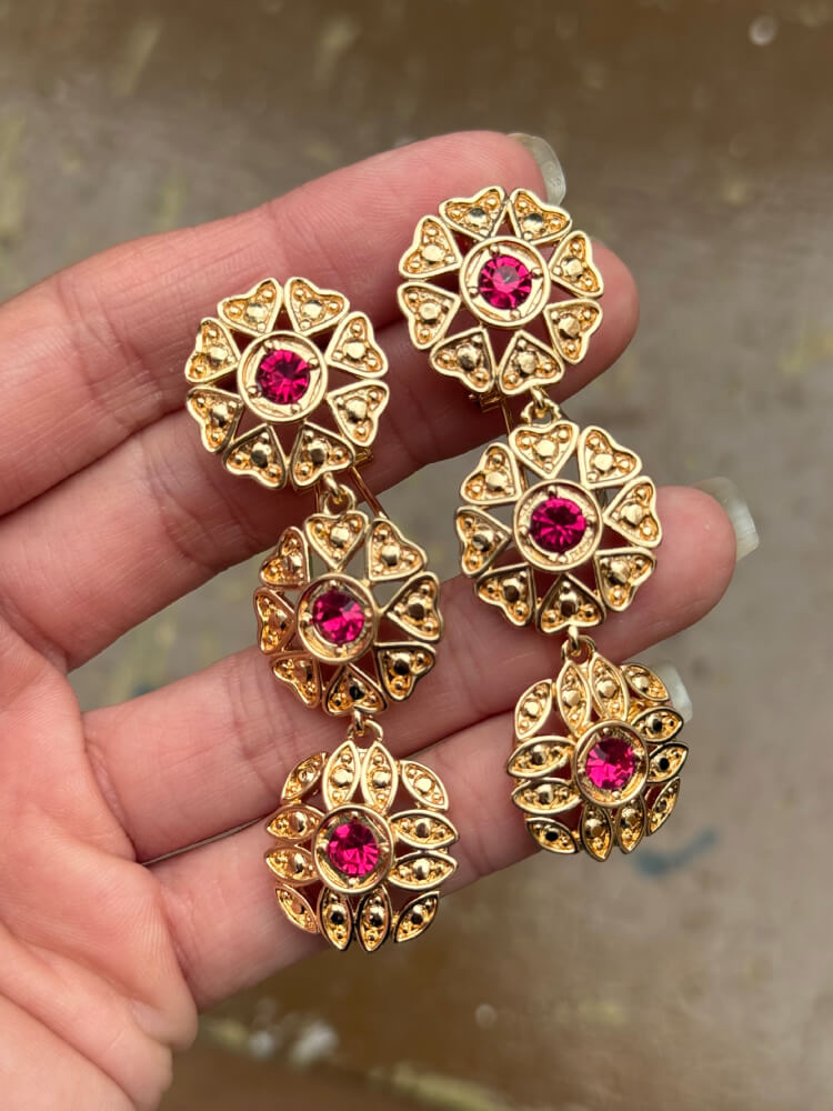 Pendientes Floral Rosa