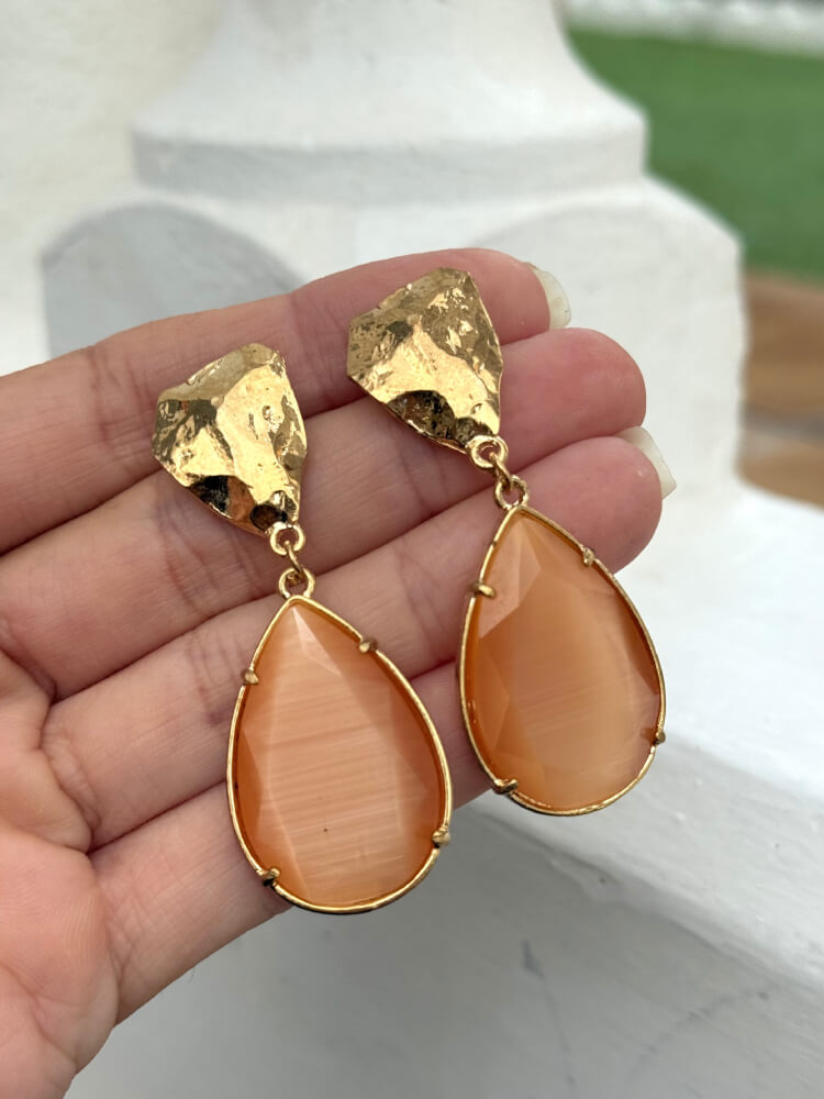 Pendientes Piedra Melocotón