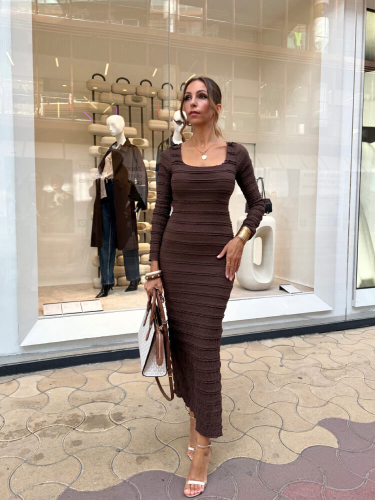 Vestido Verónica marrón - Imagen 5