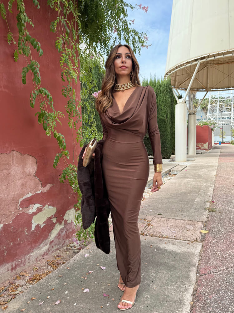 Vestido Castell marrón - Imagen 3