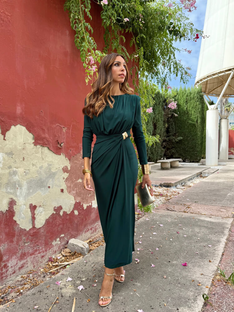 Vestido Catia verde botella - Imagen 3