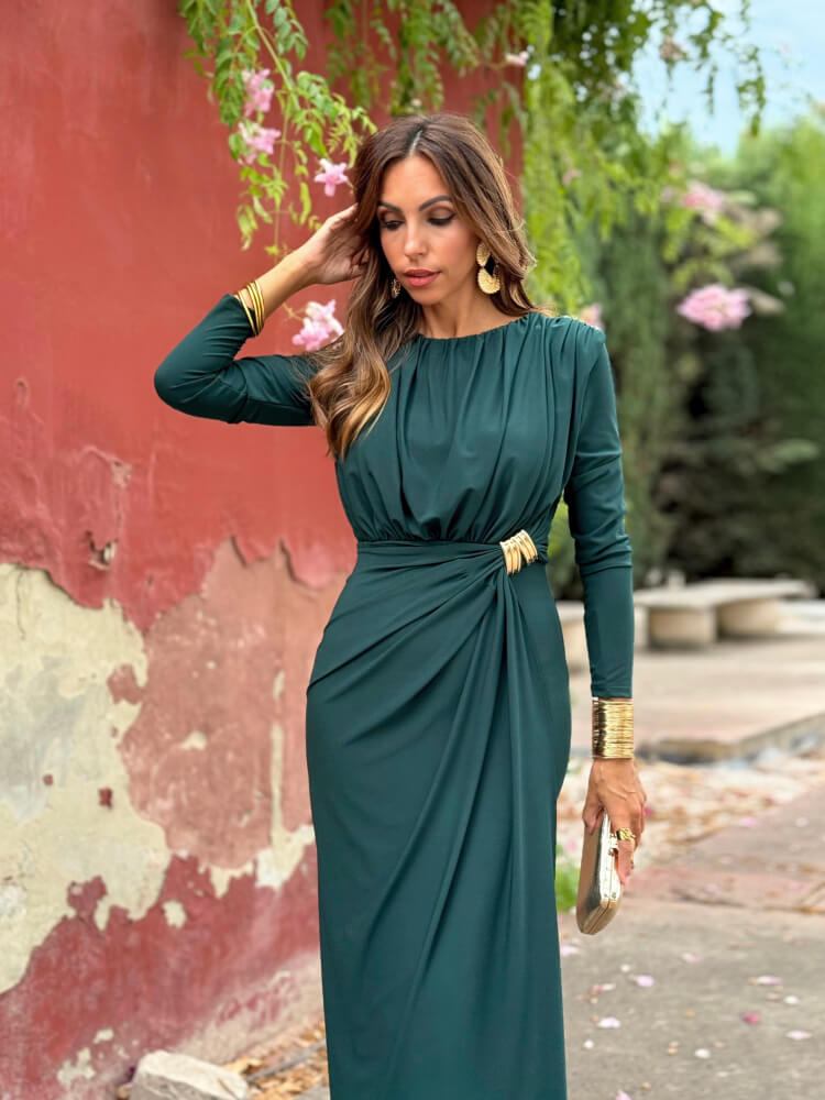 Vestido Catia verde botella - Imagen 4