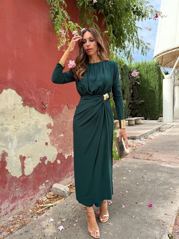 Vestido Catia verde botella - Imagen 5