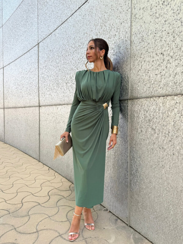 Vestido Catia verde oliva - Imagen 5
