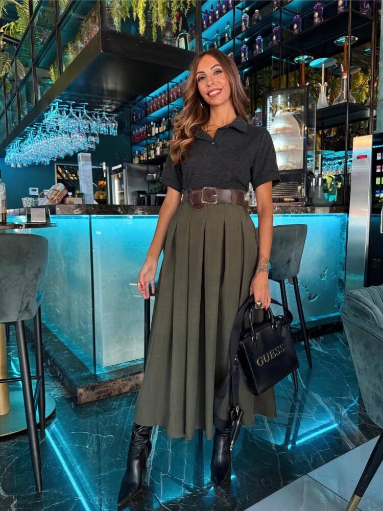 Vestido Enterizo Negro Y Verde