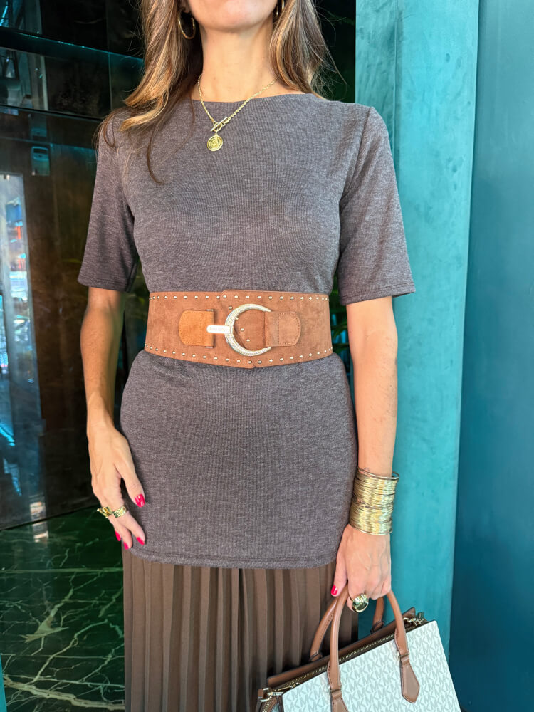 Vestido Camel Suave Y Favorecedor