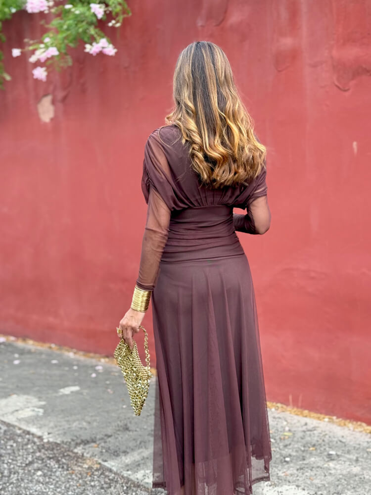 Vestido Tul Elegante Con Forro Interior