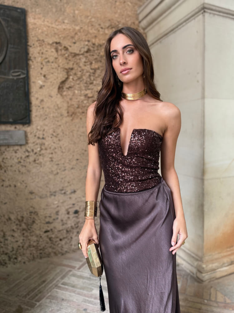 Body De Lentejuelas Elástico