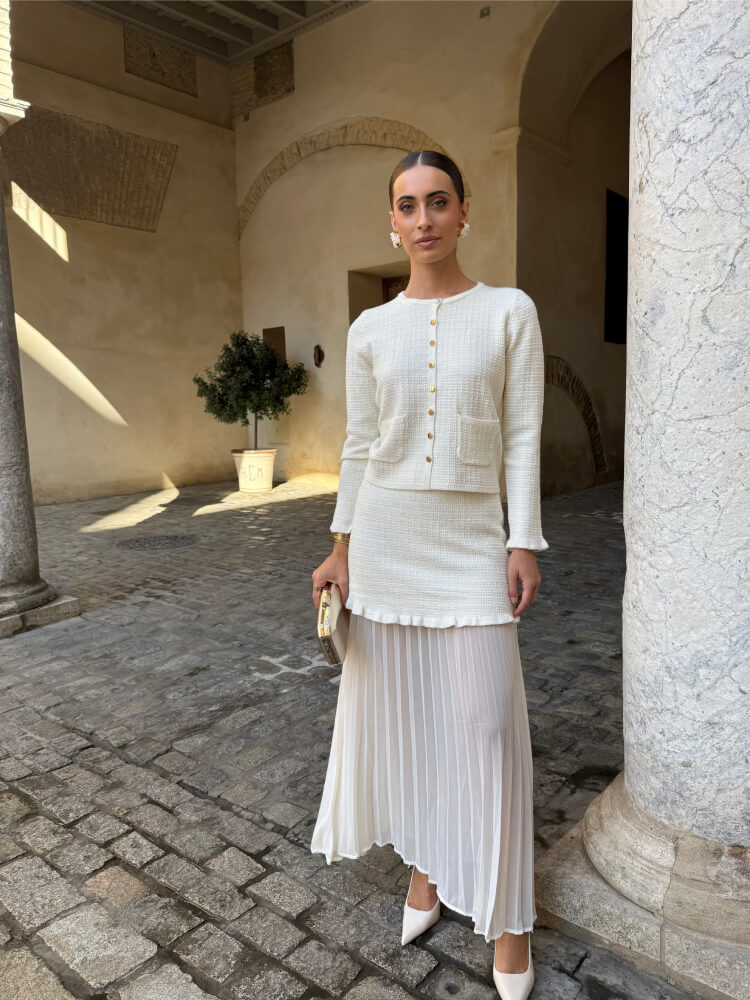 Conjunto Blanco Cinturilla Elástica