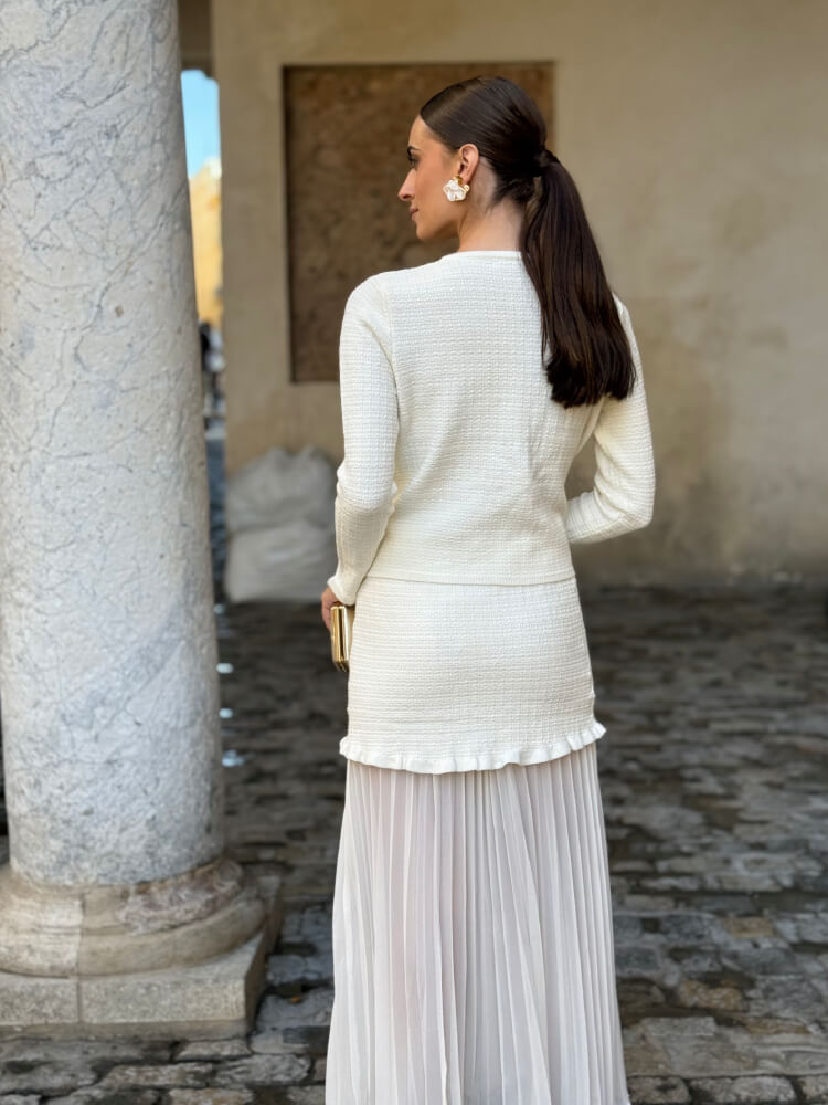 Conjunto Blanco Estilo Invitada Elegante