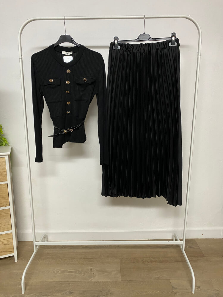 Conjunto de top y falda plisada - Imagen 7