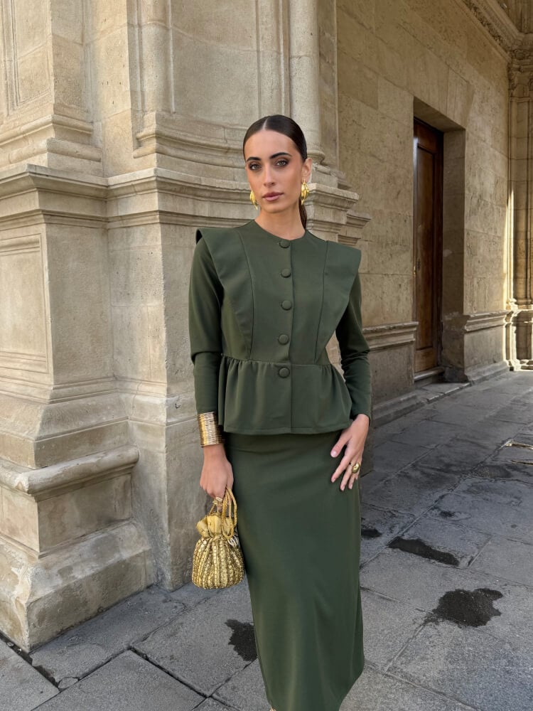 Conjunto Oliva Crespón Elástico