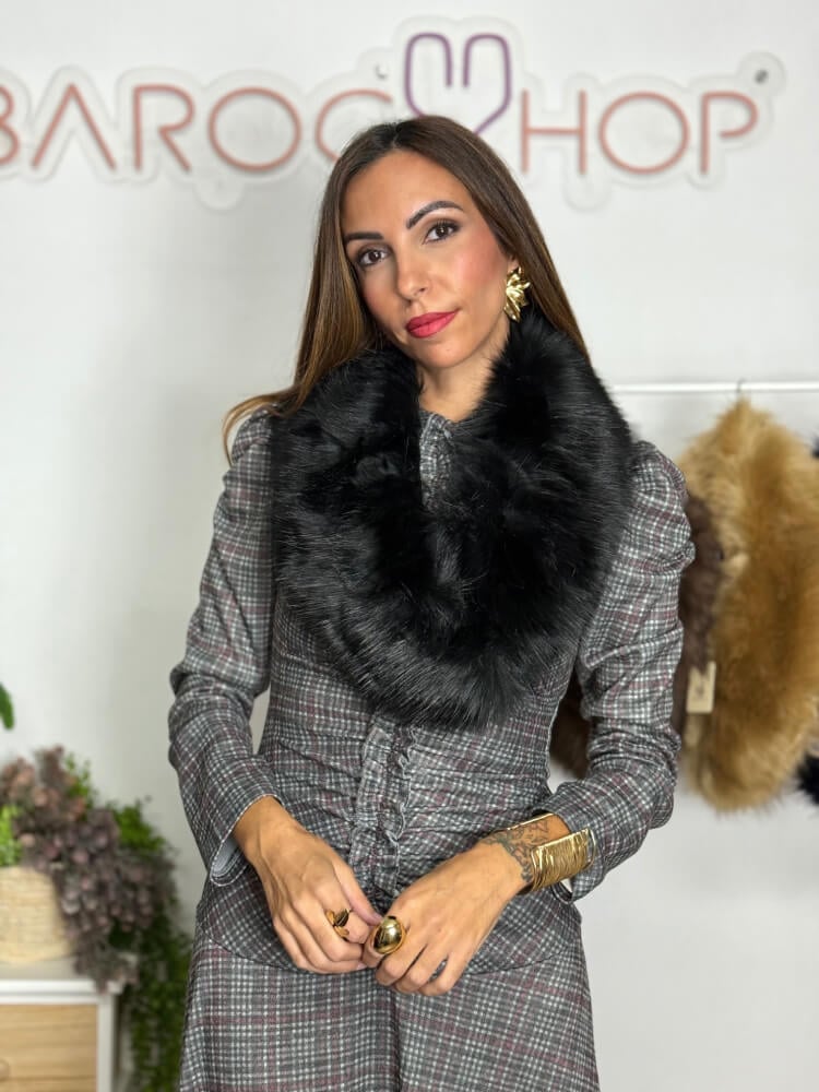 Cuello Pelo Sintético Suave Elegante