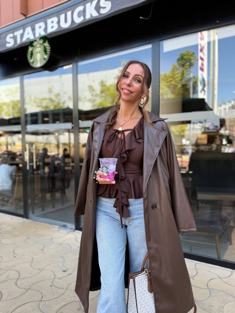 Gabardina Marrón Estilo Urbano